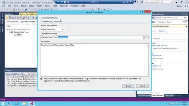 TFS 2013 Tutorial : 12- How to Create a Relational Branch in Team Foundation Server 2013 смотреть онлайн
