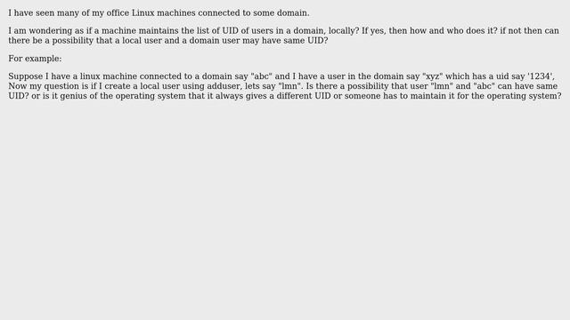 DevOps & SysAdmins: Are the UID of users from a domain maintained locally in a machine? смотреть онлайн