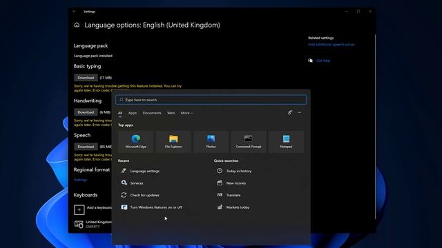 Windows 11 — Something happened we couldn't install a feature — Remove 0x800F0950 Message смотреть онлайн