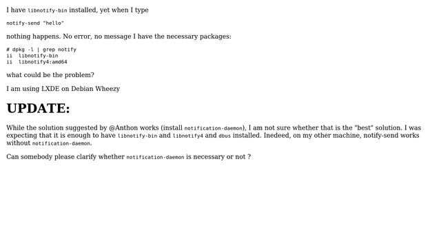 Unix & Linux: notify-send not working on Debian Wheezy смотреть онлайн