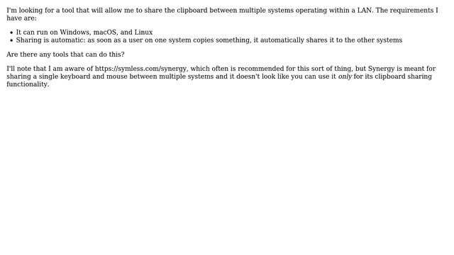 Cross-platform tool for clipboard sharing? смотреть онлайн