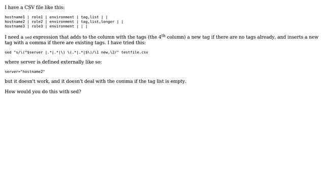Ubuntu: How do you use sed to edit a CSV file? смотреть онлайн