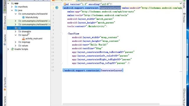 Android studio 3 安卓开发起步教程1-创建helloWorld程序 смотреть онлайн