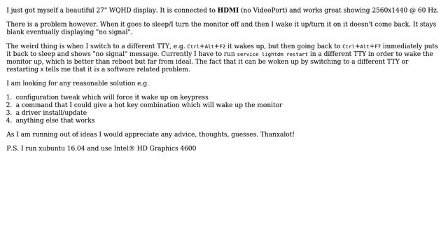 Ubuntu: Display on HDMI doesn't wake up смотреть онлайн