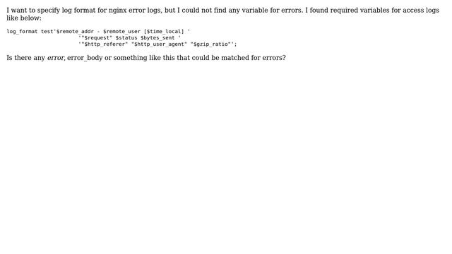 DevOps & SysAdmins: nginx error log log_format variables смотреть онлайн