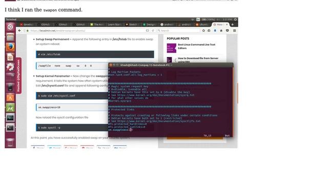 Ubuntu: Ubuntu 17.04 - why is my swap file not being used? смотреть онлайн