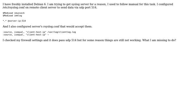 Getting logs from remote clients via rsyslog смотреть онлайн
