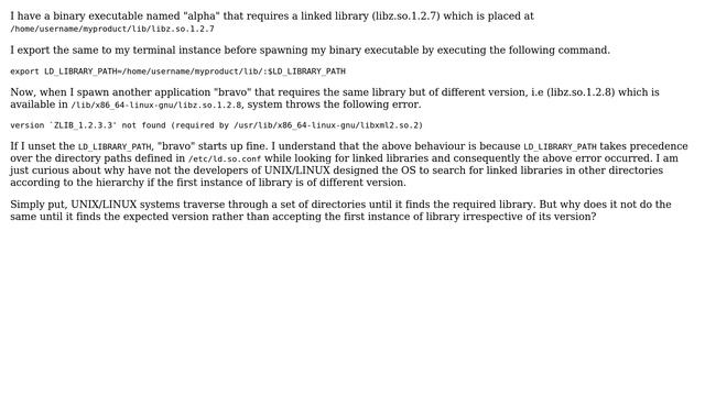 Why don't Unix/Linux systems traverse through directories until they find the required version... смотреть онлайн
