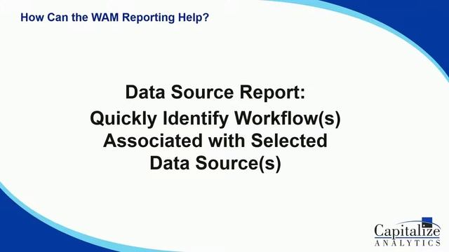WAM Reporting Overview смотреть онлайн