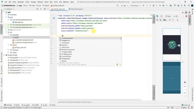 How to Create GIF Splash Screen in Android Studio смотреть онлайн
