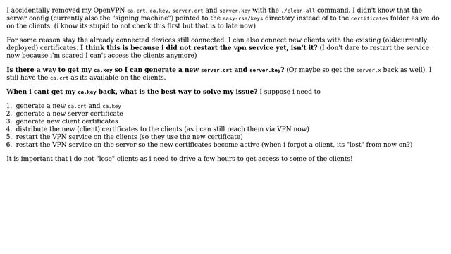 Unix & Linux: Is it possible to recover the ca.crt and ca.key after i deleted them? (2 Solutions!!) смотреть онлайн