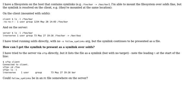 Unix & Linux: Showing a symlink as-is over an sshfs mount смотреть онлайн