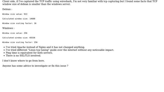 Low throughput on Debian + nginx/apache смотреть онлайн
