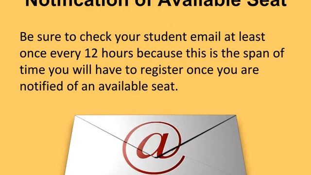Notification Of Available Seat