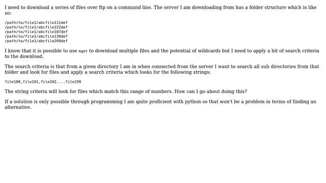 Unix & Linux: FTP, download files by wildcard search criteria смотреть онлайн