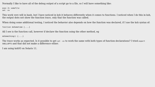 Unix & Linux: set -xv behavior in ksh vs bash смотреть онлайн