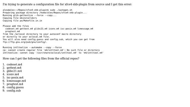 Ubuntu: Failed to generate a configuration file for xfce4-xkb-plugin from source (2 Solutions!!) смотреть онлайн