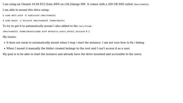 DevOps & SysAdmins: Automatically mount SSD instance storage on AWS EC2 in Ubuntu 16.04 смотреть онлайн