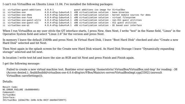 VirtualBox not working on Ubuntu 11.04 (Natty Narwhal) смотреть онлайн
