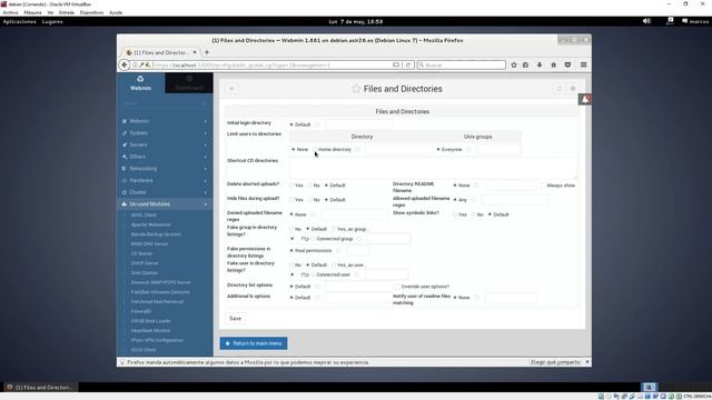 FTP Webmin Debian смотреть онлайн