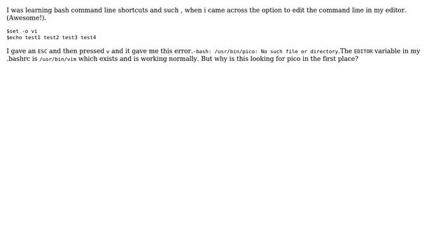How to set default editor for bash command line editing? смотреть онлайн