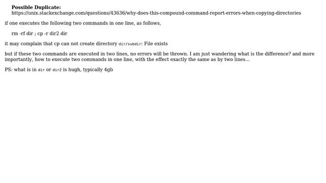 Unix & Linux: Why does this compound command report errors when copying directories? смотреть онлайн