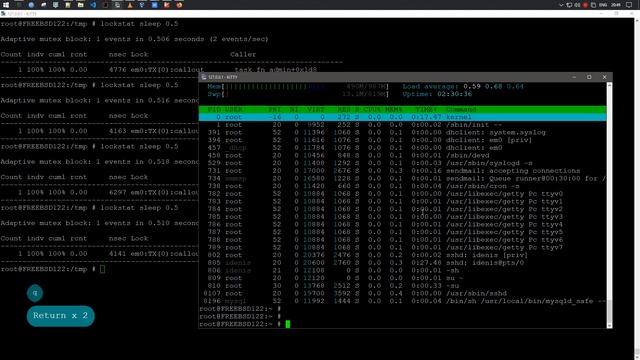 htop | интерактивный просмотрщик процессов FreeBSD 12.2 смотреть онлайн