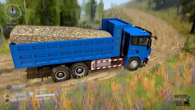 Spintires: MudRunner - FAW JH6 Dump Truck Driving Through Deep Pits 2023 смотреть онлайн