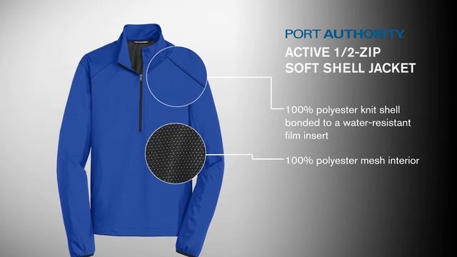 Port Authority J716 Active 1/2-Zip Soft Shell Jacket - Buy at ApparelnBags.com смотреть онлайн