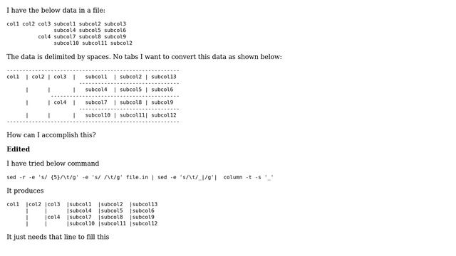 printing row-based data in a table format on Linux смотреть онлайн