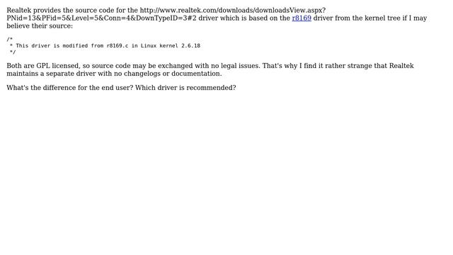 Unix & Linux: What's the difference between the drivers r8169 and r8168? смотреть онлайн