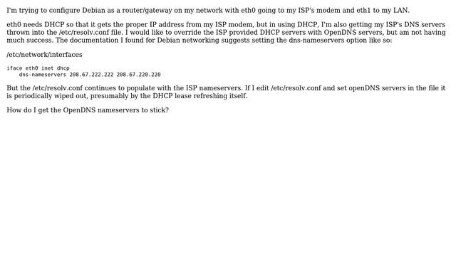 Forcing resolver to OpenDNS's servers смотреть онлайн