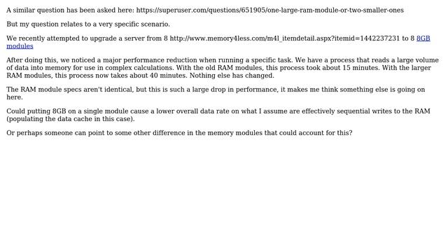 Unix & Linux: Does RAM Module Size have an effect on overall data rate (2 Solutions!!) смотреть онлайн