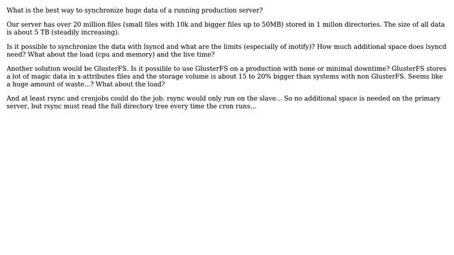 Live file syncronization across multiple Linux servers with millions of files and directories смотреть онлайн