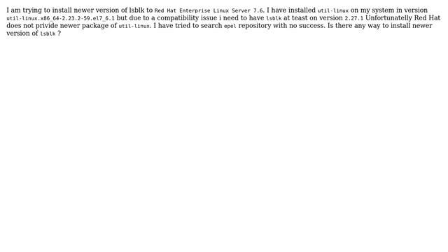 Unix & Linux: Installing newer version of lsblk to RHEL смотреть онлайн