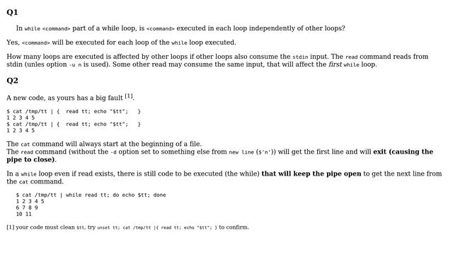 Unix & Linux: How is a command following the while command executed over the loops? (2 Solutions!!) смотреть онлайн