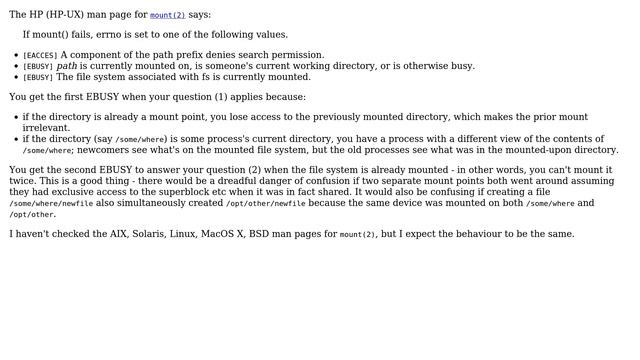 Why can't I mount the same filesystem at multiple points, and why can't a mount-point inode... смотреть онлайн