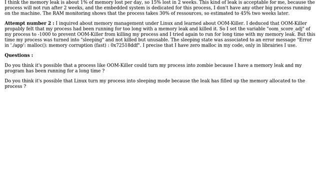 Can a memory leak cause my process to get killed? смотреть онлайн