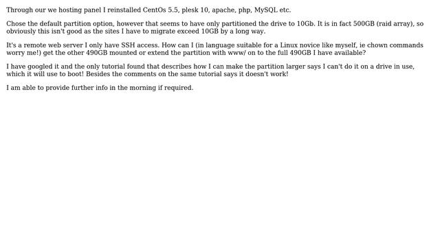 Centos 5.5 LAMP server partitions are wrong смотреть онлайн