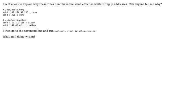 DevOps & SysAdmins: iptables blocks ip address even though it is specified to allow it. Why? смотреть онлайн