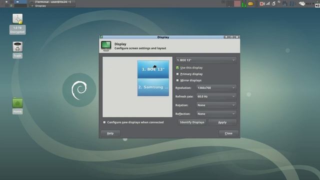 XFCE Display Properties смотреть онлайн