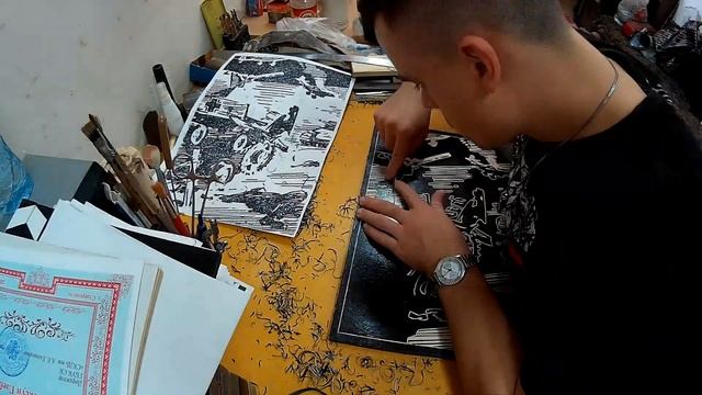 Вырезание гравюры