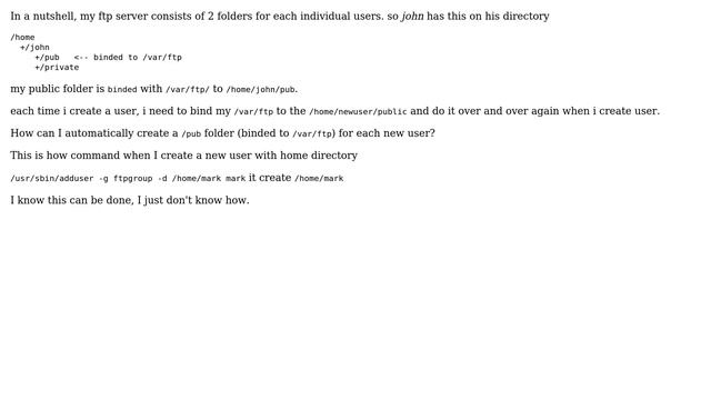 Unix & Linux: include a binded folder for each new users created смотреть онлайн