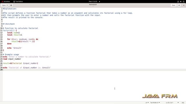 Factorial of a number using linux shell script - bash script examples in RHEL 9 смотреть онлайн