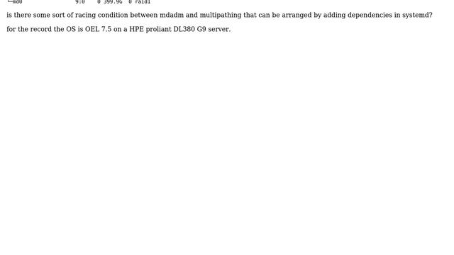 Unix & Linux: multipathing and mdadm hide /dev/sdX devices. смотреть онлайн