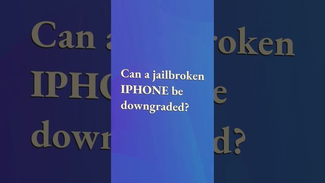 Is it impossible to downgrade iOS? смотреть онлайн