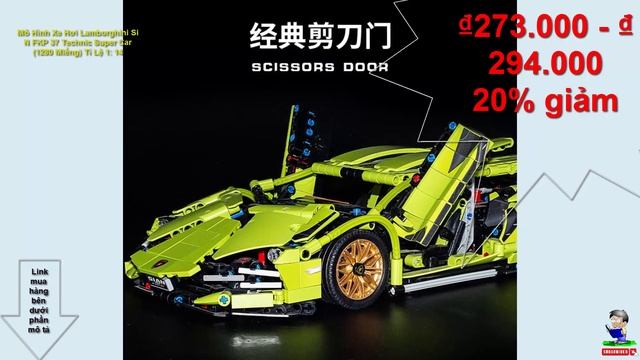 Mô Hình Xe Hơi Lamborghini Si N FKP 37 Technic Super Car (1280 Miếng) Tỉ Lệ 1: 14