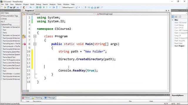 C# Intermediate I Tutorial 8 - Create a New Directory смотреть онлайн