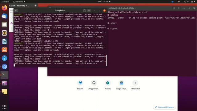 SSH - 8 - [FailToBan] - Stop Kali Linux bruteforce {Hydra} on SSH service смотреть онлайн