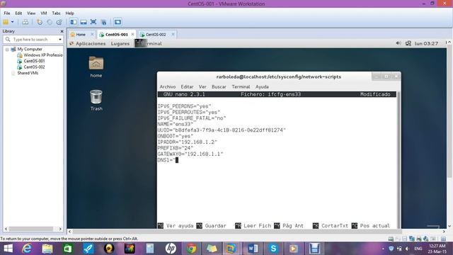Configuracion NIC Por linea de comando-CentOS7 смотреть онлайн